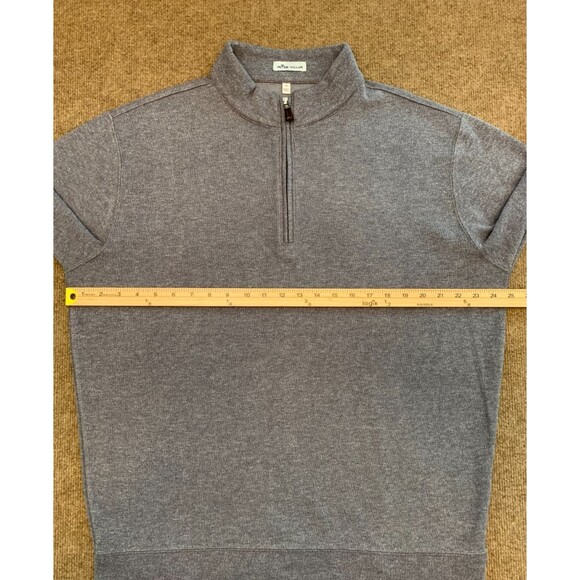 Peter Millar Sweater Mens XL Long Sleeve 1/4 Zip Gray Tight Knit Pullover - Picture 3 of 8